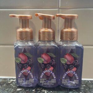 3 Wild Berry & Plum Gentle Foaming Hand Soap Bath & Body Works 8.75 fl